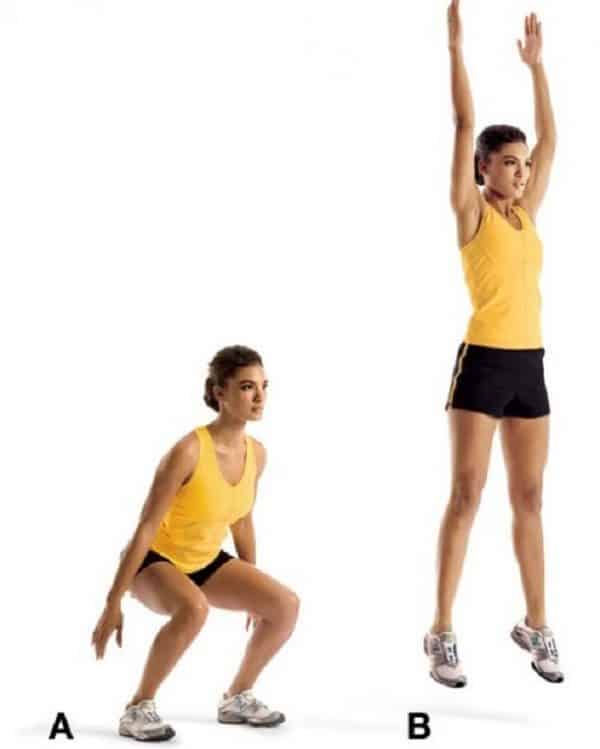Squat jumps exercise